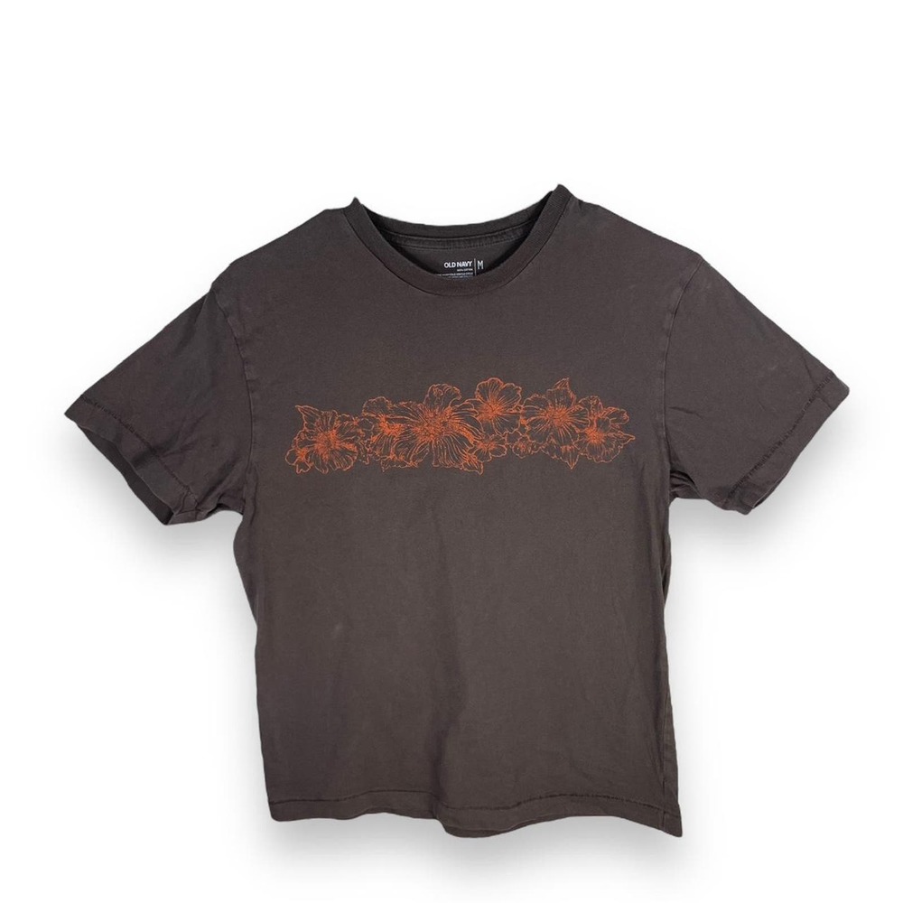 (M) Brown Flower Shirt